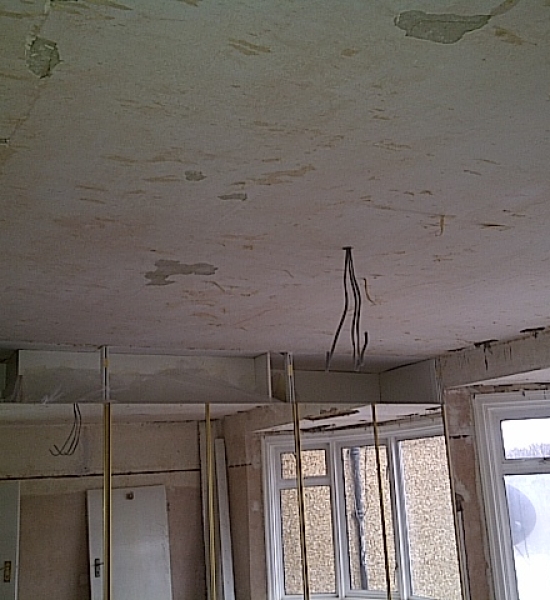A  weak lave and plaster ceiling