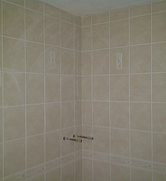 Tiles are grouted